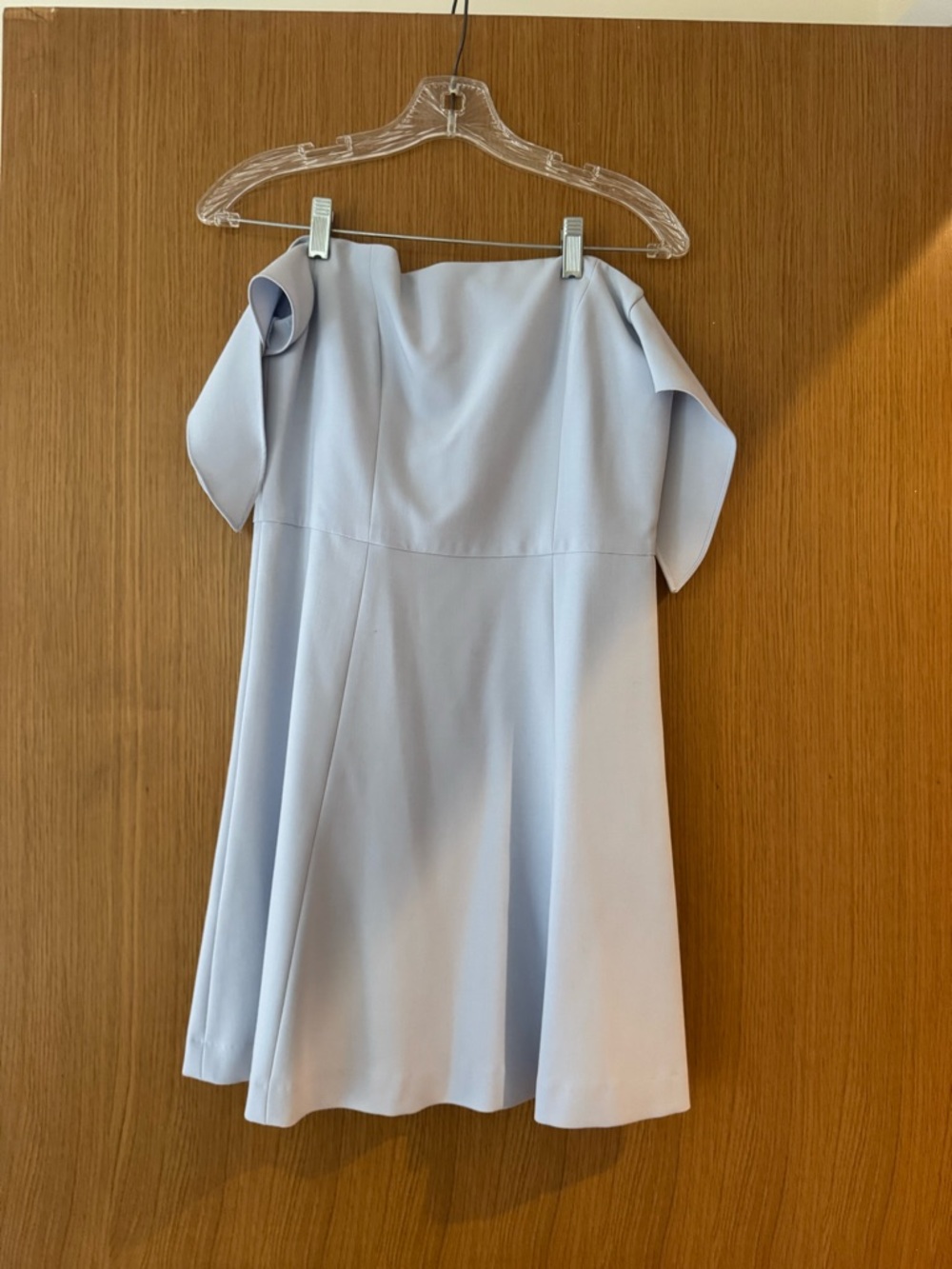 French Connection Cream Off-Shoulder A-Line Dress